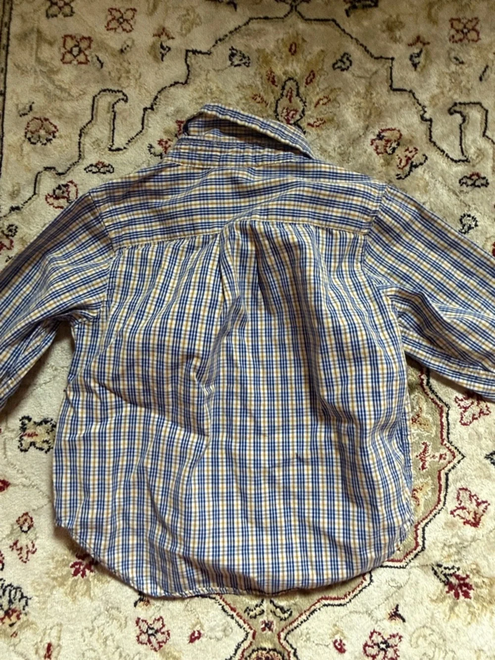 Gap 100% cotton button-down long sleeve kids, toddler shirt 3 years plaid preppy